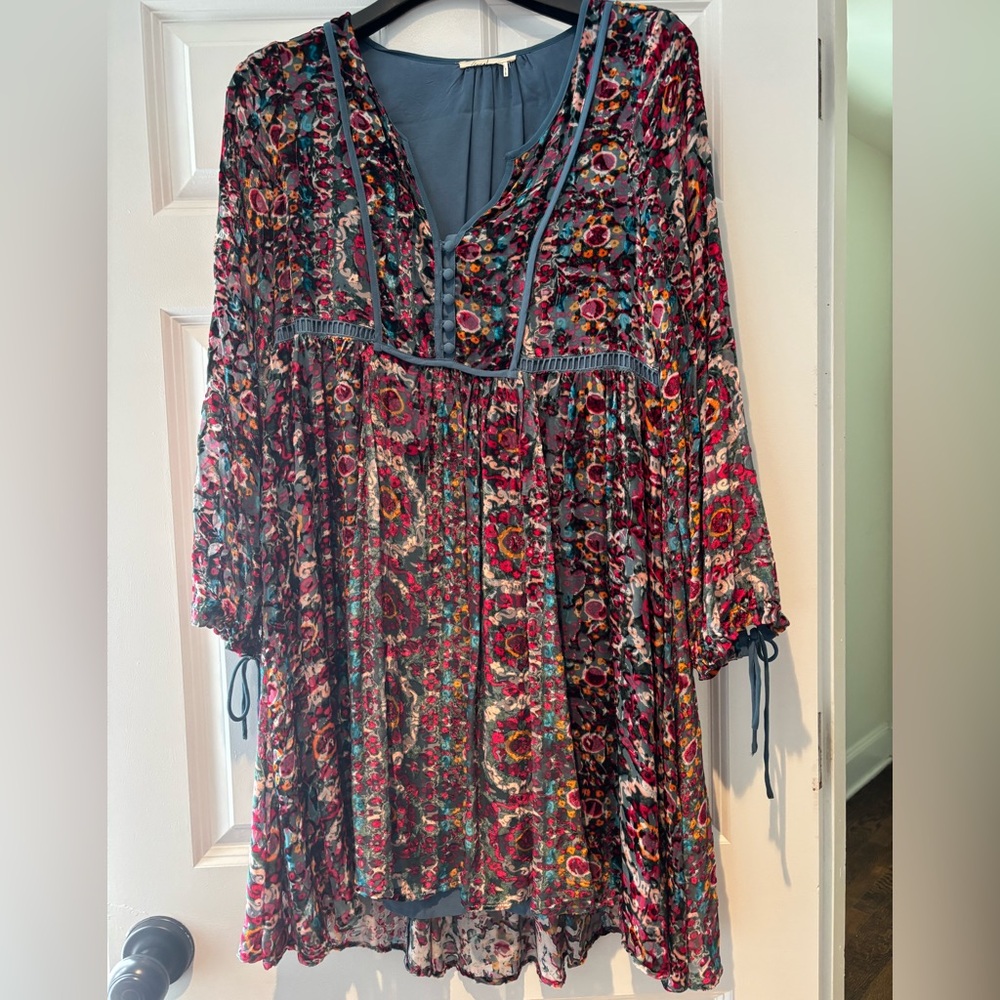 Colorful Floral Bohemian Dress by Anthro- M